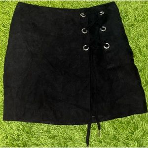black skirt with slit